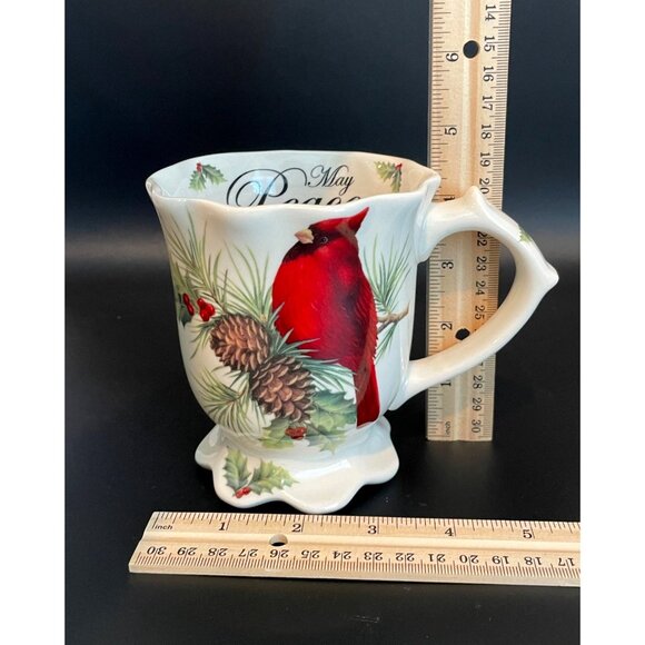 Holiday Porcelain Cardinal Coffee Mug Cracker Barrel Season of Peace - Picture 8 of 9